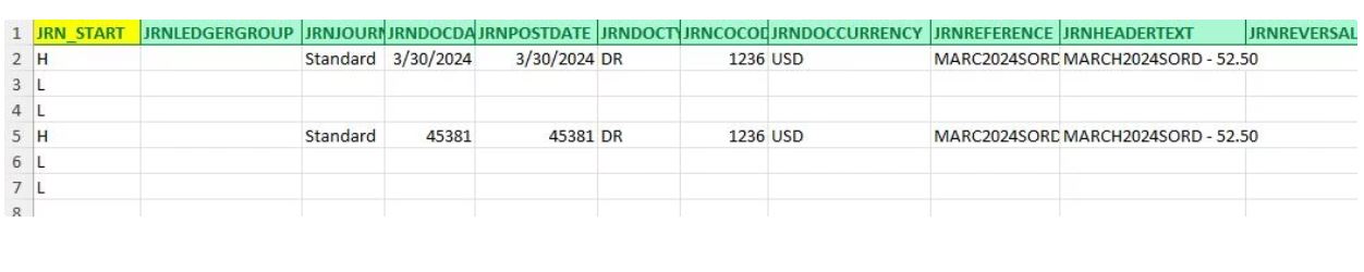Journal Data Example